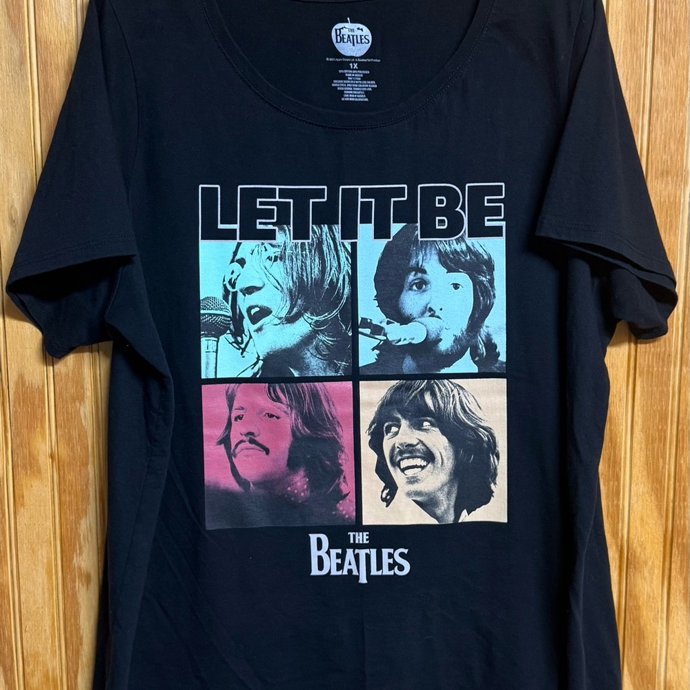 The Beatles 'Let It Be' Graphic Tee in Black